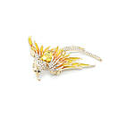 Брошка пташка з камінцями 70х45мм, фото 2