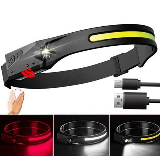 Ліхтар налобний BL-W689/G28-LM+COB (white+red), Motion Sensor, Li-Ion акум., ЗП Type-C