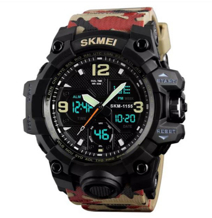 Годинники наручні SKMEI 1155BAG, ЧЕРВОНА КАМУФЛЯЖ, 9732