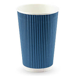 Стакан паперовий гофрований СИНІЙ 500мл (СS)(КР-89)(20шт/уп)(400ящ)