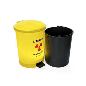 Сміттєве компактне пластикове відро з педаллю 40 л, жовтий Afacan Plastik