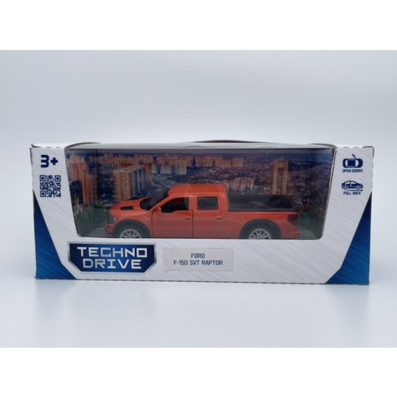 250262 Машина Techno Drive Ford F-150 SVT Raptor Жовтогаряча