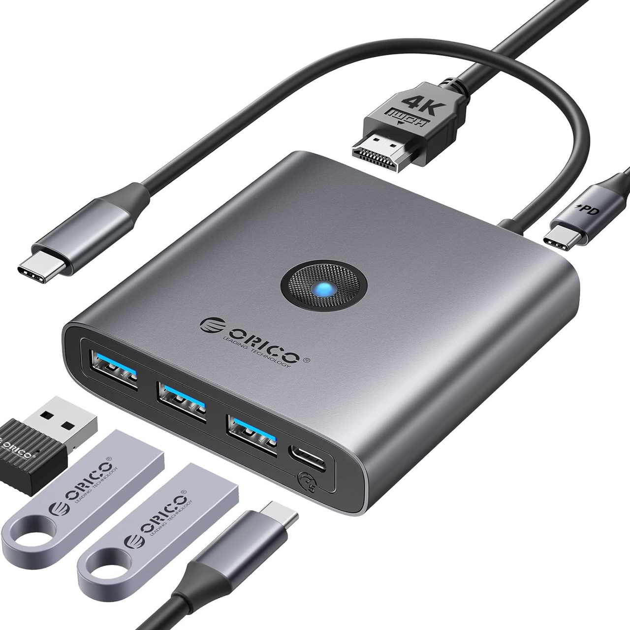 Док-станція ORICO 6 в 1 USB-C FAX3-6P