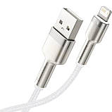 Кабель USB Baseus Cafule Metal Lightning (CALJK-A02) 2.4A 1m White, фото 2