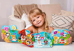 5303-25 Гра-шнурівка з липучками Fisher-Price. Пори року, фото 4