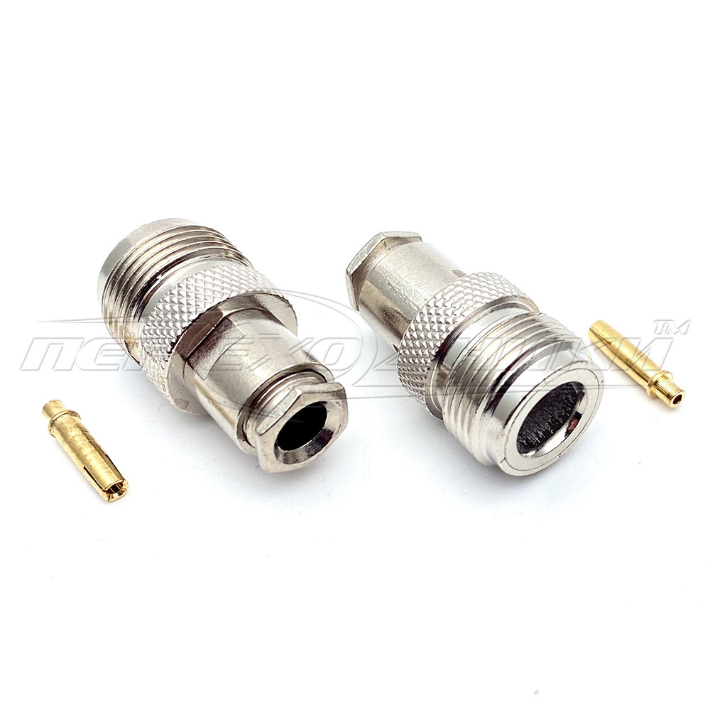 Роз'єм гніздо N під кабель RG-58, Clamp/Solder (затискач/пайку)