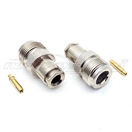 Роз'єм гніздо N під кабель RG-58, Clamp/Solder (затискач/пайку), фото 1