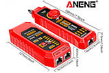 Тестер мережевого кабелю ANENG M469A (для RJ45 RJ11) трасошукач, шукач прихованого проведення, фото 3