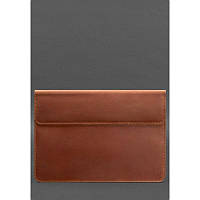Шкіряний чохол-конверт на магнітах для MacBook 15-16 дюйм Світло-коричневий Crazy Horse