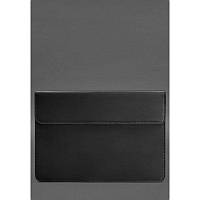 Шкіряний чохол-конверт на магнітах для MacBook 15-16 дюйм Чорний Crazy Horse