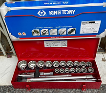 Набір головок 3/4" 21-50мм 23шт 12-гранні з тріскачкою KING TONY 6023MR, фото 5