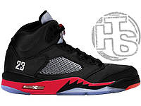 Мужские кроссовки Air Jordan 5 Retro Satin Bred Black (с мехом) 136027-006