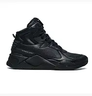 Высокие зимние кожаные кроссовки  Puma RS-X Mid Lth Black (Артикул: 38921101)