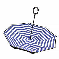 Тор! Зонт наоборот Up-Brella Сине-белые полосы
