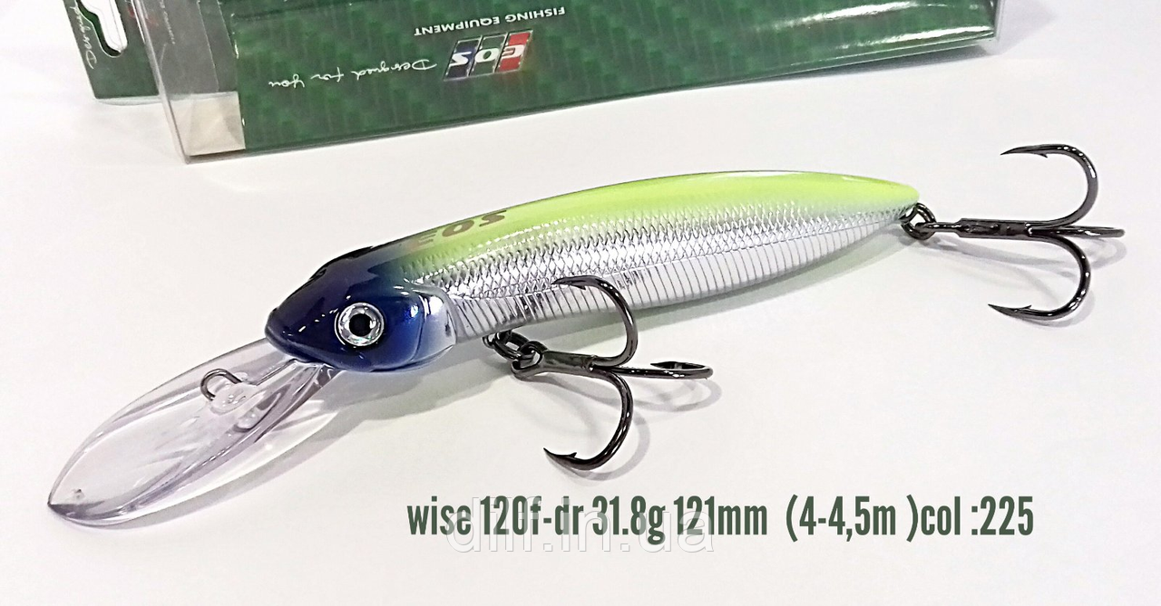 Воблер EOS Wise 120F 31.8g заглубление 4-4.5м (колір 225), фото 1