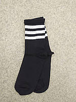 Черные высокие носки с полосками, размеры 27 (41-42), 29 (43-44)