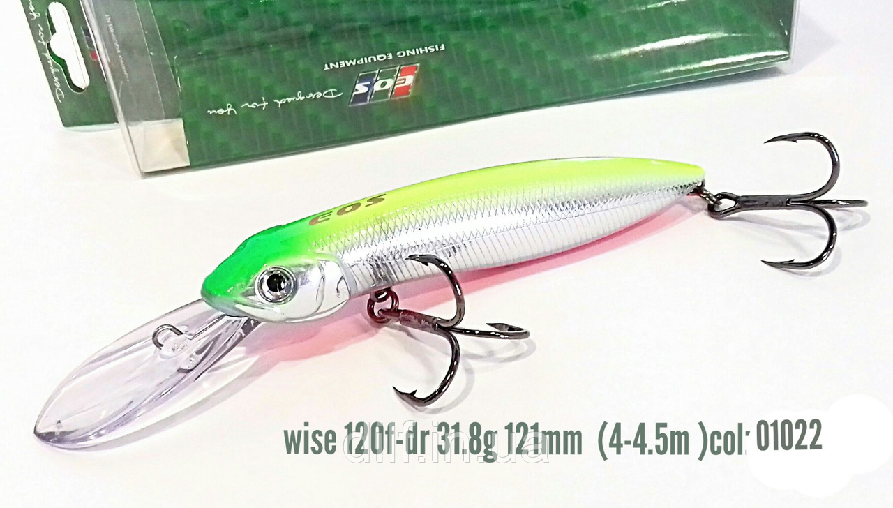 Воблер EOS Wise 120F 31.8g заглубление 4-4.5м (колір 01022), фото 1