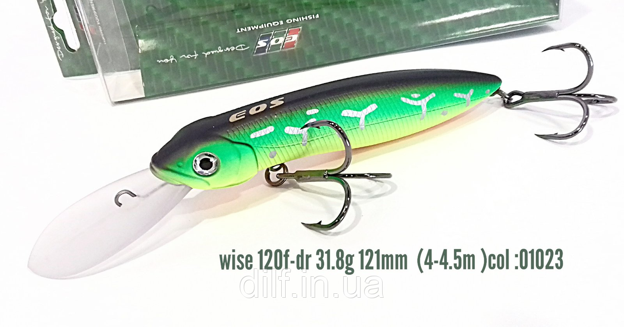 Воблер EOS Wise 120F 31.8g заглубление 4-4.5м (колір 01023), фото 1