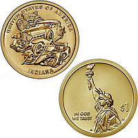 Автомобильная промышленность - памятная оборотная монета, серия "Американские Инновации", 1 доллар 2023 год