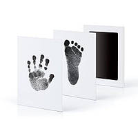 Набор для отпечатка детской ручки и ножки 0-6 месяцев, цвет черный. Комплект для детских отпечатков e11p10