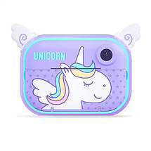 Дитячий цифровий міні фотоапарат Unicorn з миттєвим друком Підтримка microSD, фото 2