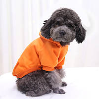Оранжевое худи для собаки RSTQ. Толстовка с капюшоном для собаки. Оранжевая кофта для домашних животных,