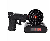 Часы-будильник мишень и пистолет Gun Alarm Clock e11p10
