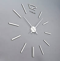 Настенные часы Diy Clock ZH003 серебрянного цвета, большие. Настенные 3D часы "сделай сам" e11p10