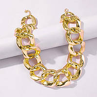 Ожерелье RSTQ цепь золотого цвета. Цепь на шею. Массивное ожерелье в виде цепи. Пластиковое ожерелье e11p10