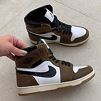 Кросівки шкіряні зимові коричневі /30612/ 38р