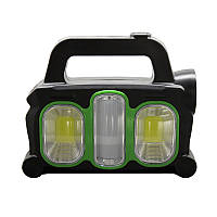 Ліхтарик з акумулятором і сонячною батареєю Зелений