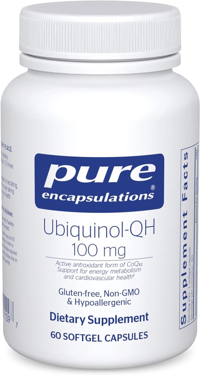 Pure Encapsulations Ubiquinol-QH 100 mg / Убіхінол-QH 100 мг для здоров'я серця 60 капсул