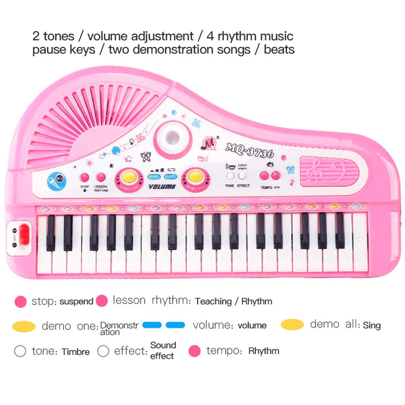Детский синтезатор с микрофоном. Электросинтезатор для детей. Развивающая игрушка синтезатор 37 клавиш - фото 5 - id-p2022918470