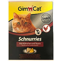 Gimcat Schnurries витаминизированные сердечки с таурином и курицей - 650тб
