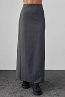 Длинная юбка-карандаш с высоким разрезом - темно-серый цвет, M (есть размеры)