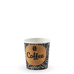 Стакан паперовий одношаровий чорний Coffee 110мл (МВ)(50шт/уп)(3500ящ)