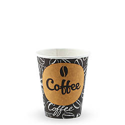 Стакан паперовий одношаровий чорний Coffee 180мл (МВ)(КР-69)(50шт/уп)(2400ящ)