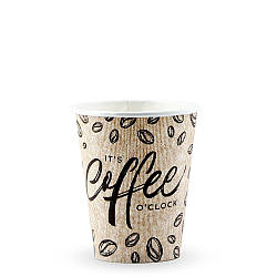 Стакан паперовий одношаровий чорний I`ts Coffee O`clock 180мл (МВ)(КР-69)(50шт/уп)(2400ящ)