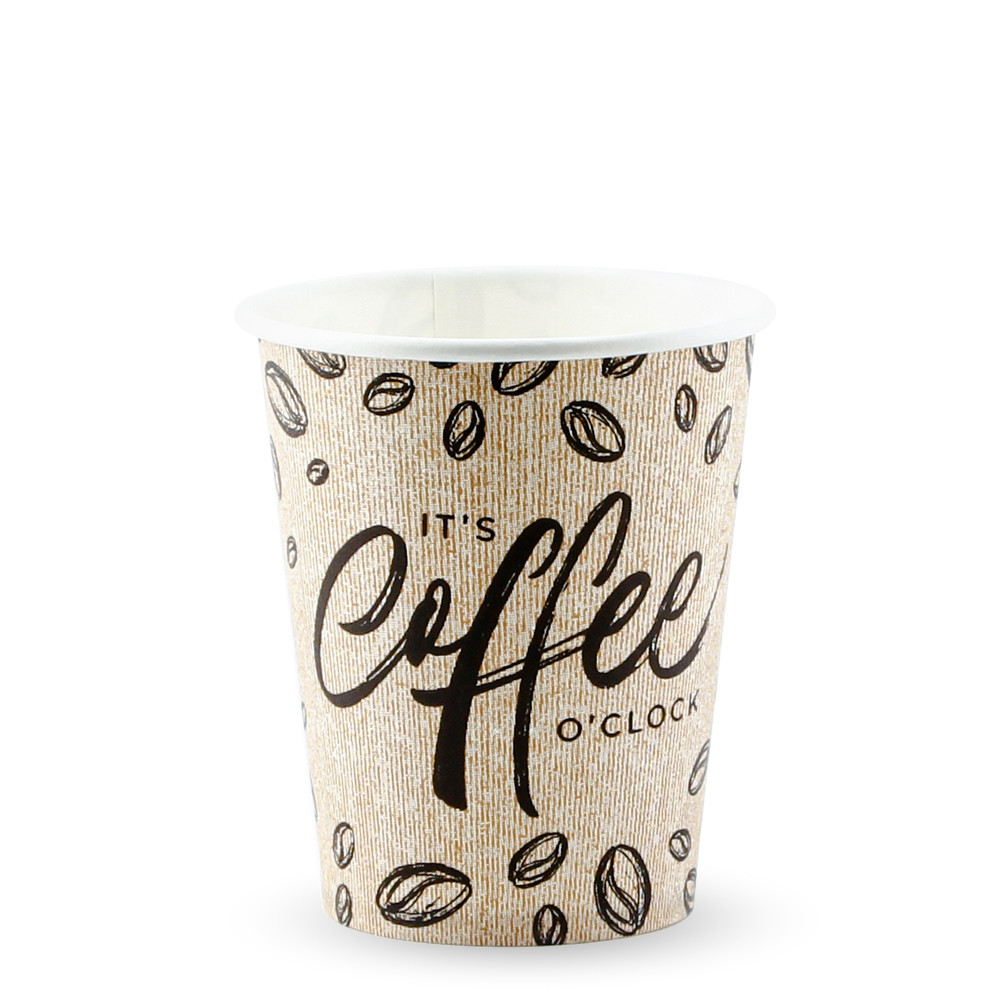 Стакан паперовий одношаровий чорний I`ts Coffee O`clock 270мл (МВ)(КР-80)(50шт/уп)(1750ящ), фото 1