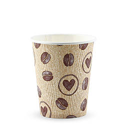 Стакан паперовий одношаровий чорний Love Coffee 180мл (МВ)(КР-69)(50шт/уп)(2400ящ)