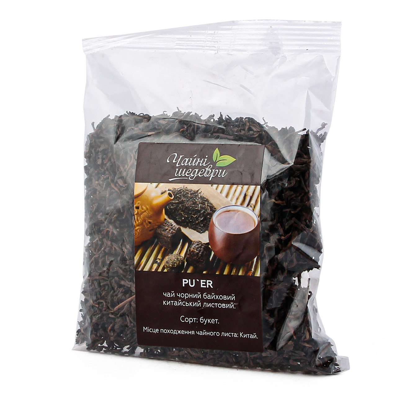 Чай ТМ "Чайні шедеври" "ПУЕР" китайський чорний чай 100г, фото 1
