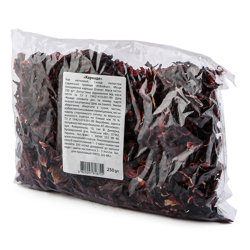 Чай ТМ "Чайні шедеври" "КАРКАДЕ" з пелюсток суданської троянди 250г, фото 1