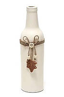 Ваза керамическая в форме бутылки с декором. цвет белый ЦБ-00235730