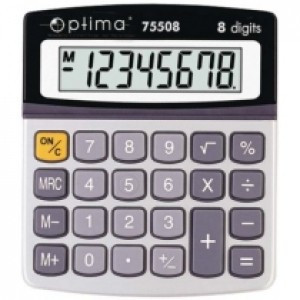 Калькулятор електронний 8 розрядів, 120*105*26мм OPTIMA O75508