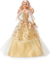 Кукла Барби коллекционная Праздничная Блондинка в золотистом платье Barbie Signature 2023 Holiday Blonde Hair