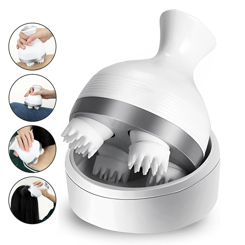 Масажер для шкіри голови/волос електричний на акумуляторі A Scalp Massager білий (GS-113749)