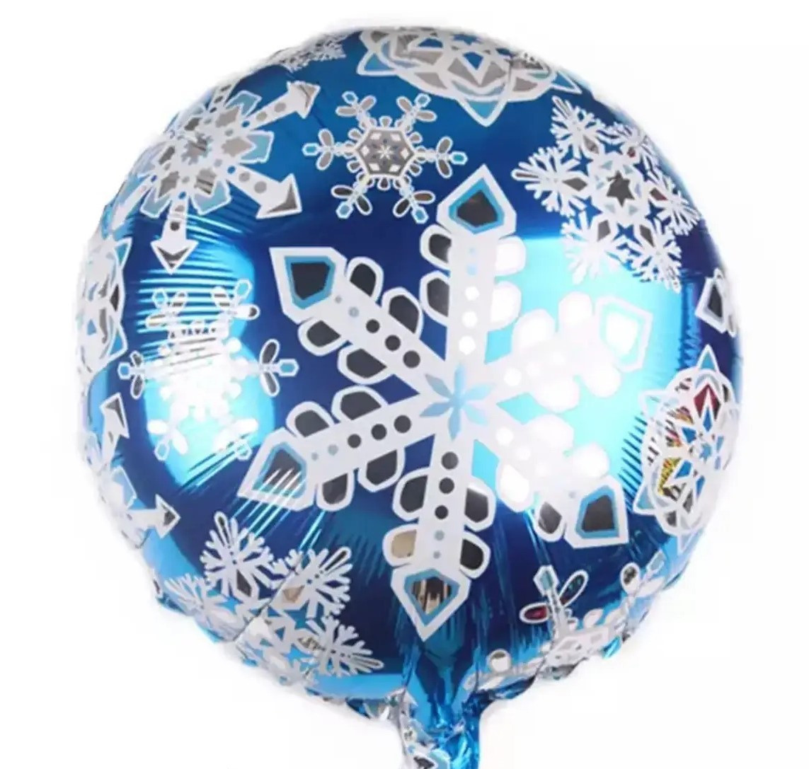 Фольгована фігурна куля коло  Сніжинки 18"
