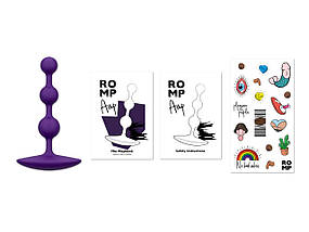 Анальне намисто Romp Amp Dark Purple, силікон, макс. діаметр 2,6 см, фото 5