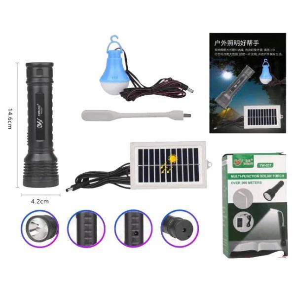Ліхтар YW-037-3W, 1 лампа 3W, гнучка Led лампа, Li-Ion акум., сонячна батарея, фото 1