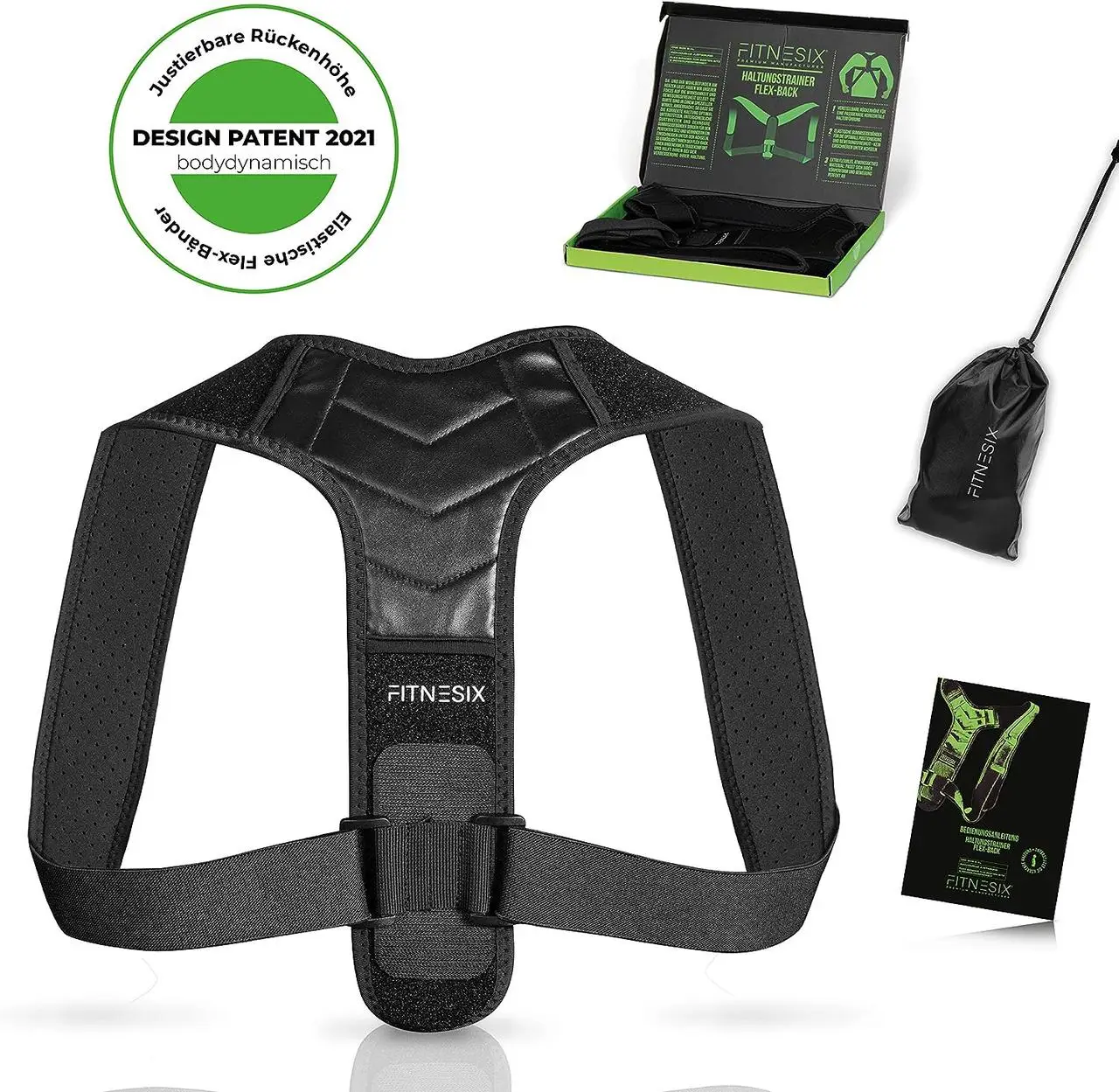 Коректор постави — Fitnesix® Подвійне регулювання — підтримка спини для чоловіків і жінок (M/L)